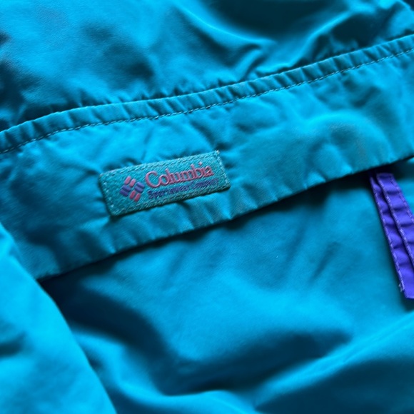 Vintage Columbia Jacket Outer Shell Gizzmo Retro Teal Outdoor Hiking Camping - Picture 3 of 8